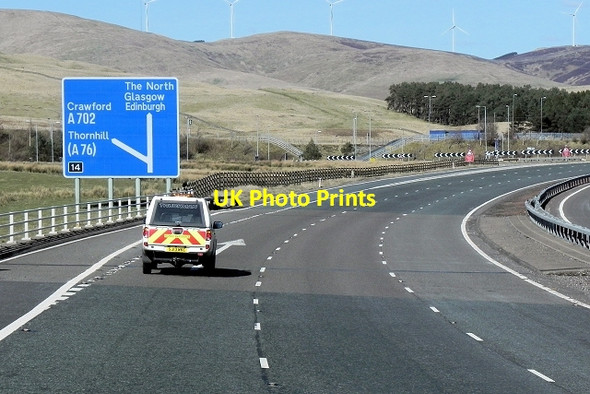 Photo 6"x4" Northbound A74(M) at Junction 14 Elvanfoot c2014
