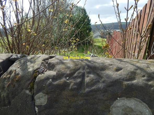 Photo 6"x4" Rivet bench mark on wall Alexandria c2014