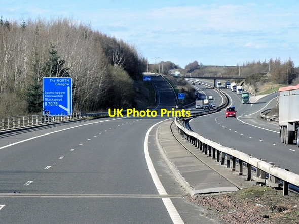 Photo 6"x4" Approaching Junction 10, Northbound M74 Lesmahagow c2014