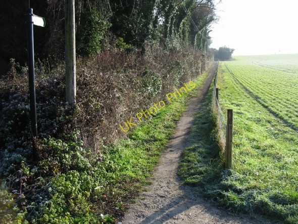 Photo 6"x4" Footpath alongside the railway, Adisham Bossington\/TR2355 c2008