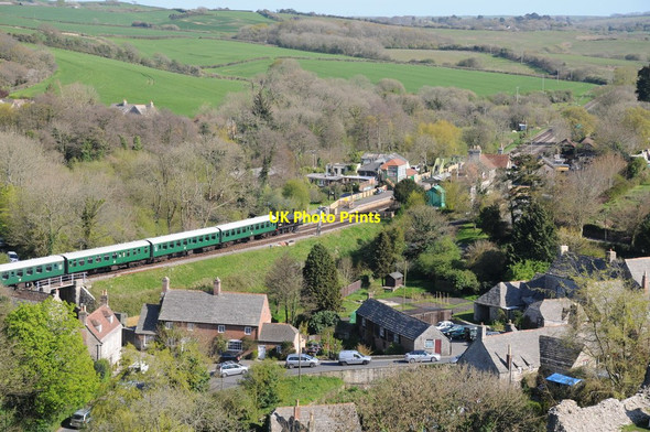 Photo 6"x4" Steam train at Corfe Corfe Castle c2014