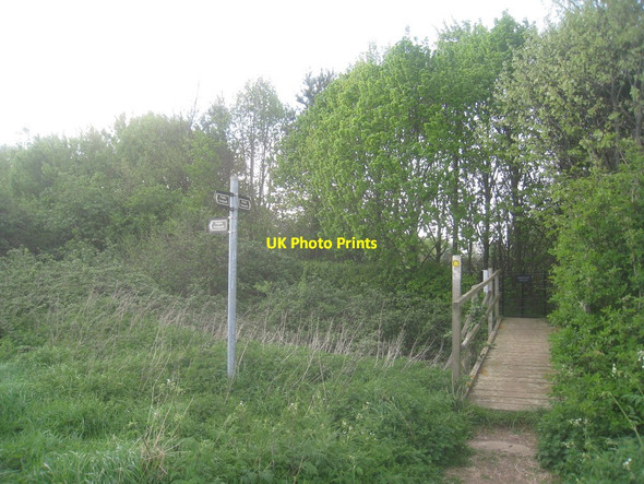 Photo 6"x4" Footbridge into the Hougham Manor estate Hougham c2014