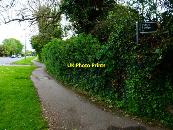 Photo 6"x4" Looking north on North End Road from path junction Yapton c2014
