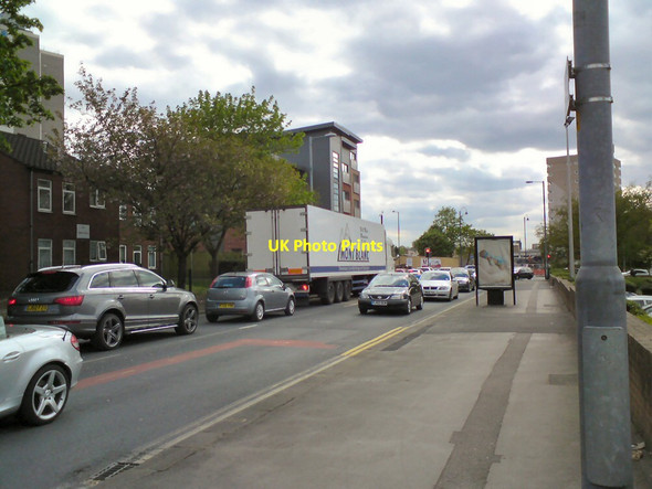 Photo 6"x4" Queueing traffic on Mottram Road Hyde\/SJ9494 c2014