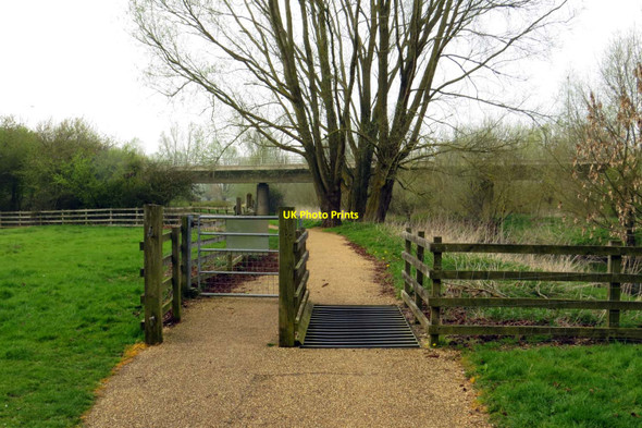 Photo 6"x4" Gate and cattle grid on the path Milton Keynes c2014
