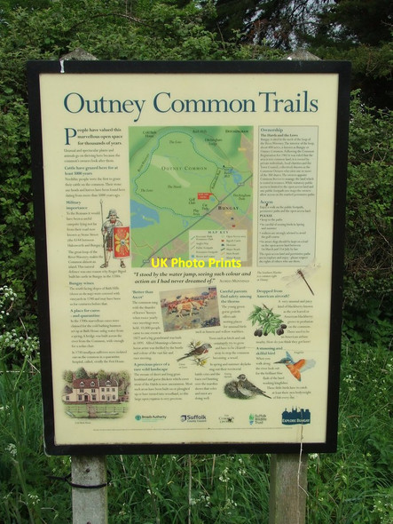 Photo 6"x4" Outney Common Information Board Bungay c2014