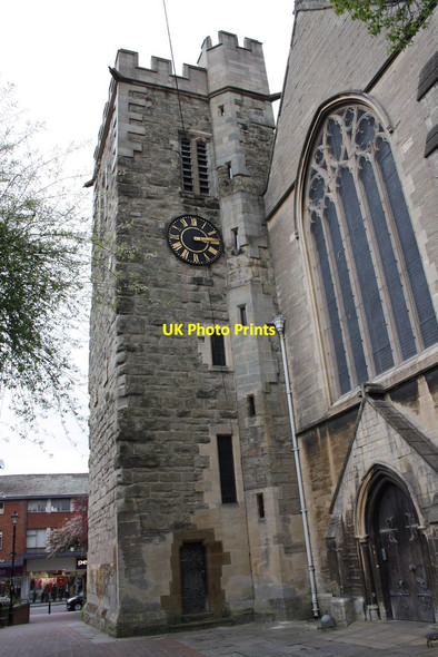 Photo 6"x4" Western tower of St Andrew's Church Rugby c2014