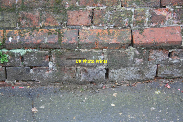 Photo 6"x4" Benchmark on wall of #16 Horton Crescent Rugby c2014