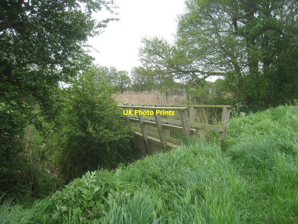 Photo 6"x4" Footbridge over Baulker Drain Everingham c2014