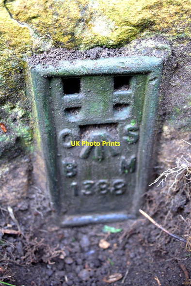Photo 6"x4" Benchmark on railway bridge BRB WA11 Waltham on the Wolds c2014