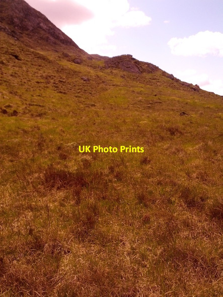 Photo 6"x4" Looking up slopes of Meall a' Choirein Luachraich from Glen Tarbert Inversanda c2014