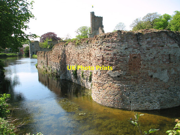 Photo 6"x4" Caister Castle moat and wall West Caister c2014