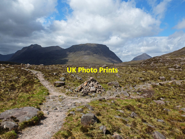 Photo 6"x4" Path junction at the head of Coire Dubh M\u00c3\u00b2r S\u00e0il Mh\u00f2r\/NG9360 c2014