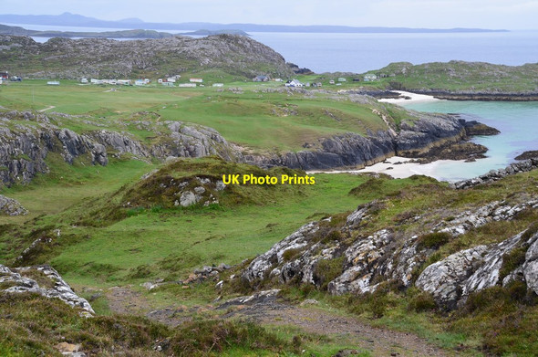 Photo 6"x4" Achmelvich from the hill path Achmelvich c2014