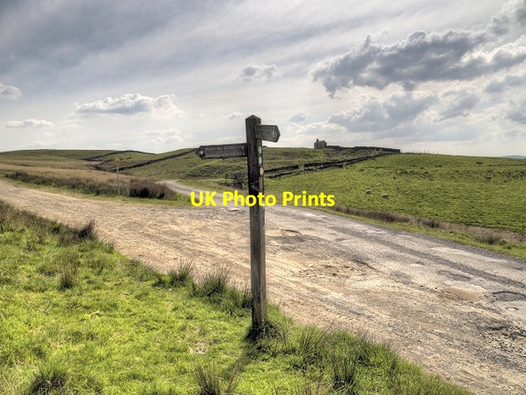Photo 6"x4" Pennine Bridleway Signpost, Whittaker moor Littleborough\/SD9316 c2014