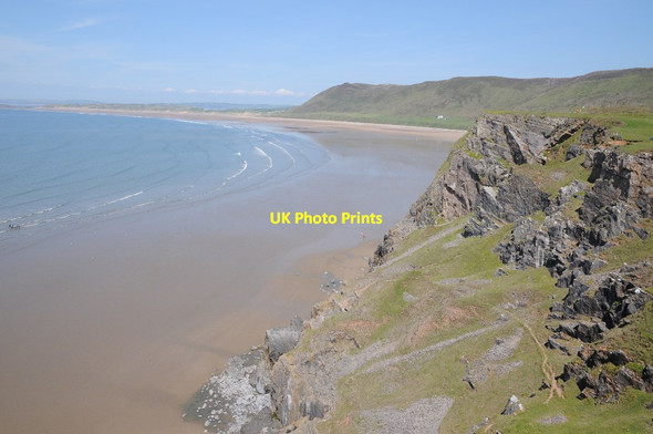 Photo 6"x4" Rhossili Bay viewed from the Gower Way Rhossili c2014