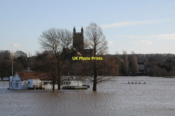 Photo 6"x4" Flooded playing fields Worcester c2014