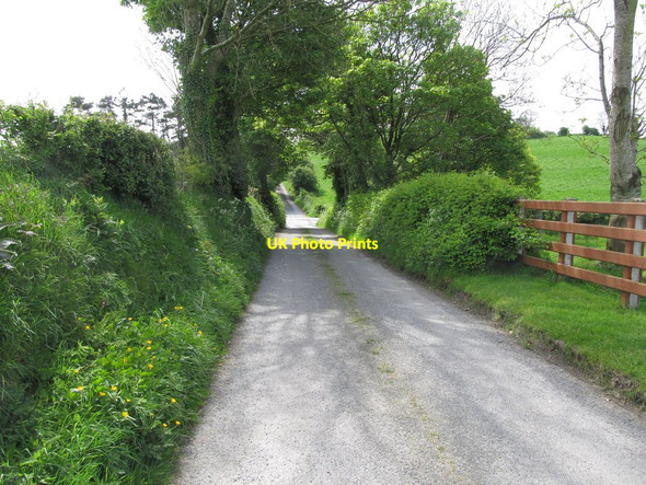 Photo 6"x4" Lurgana Road descending towards the crossroads on the Carrickgallogly Road Belleek\/H9827 c2014