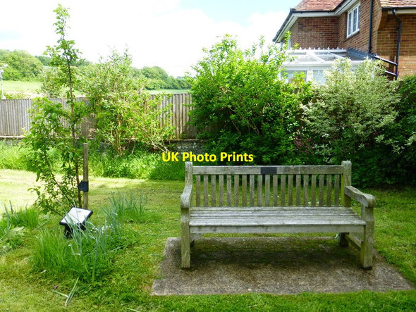 Photo 6"x4" Diamond jubilee sapling and memorial bench    Langrish c2014