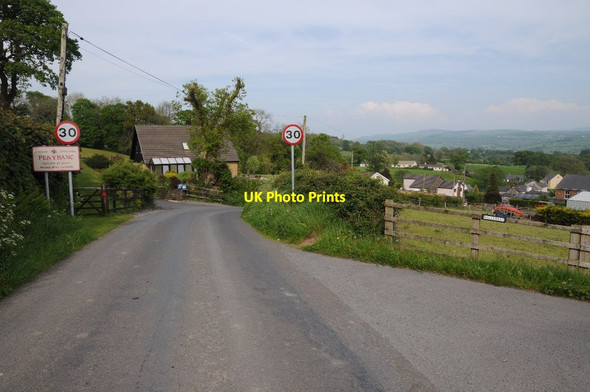 Photo 6"x4" Road entering Pen-y-Banc Llandeilo c2014
