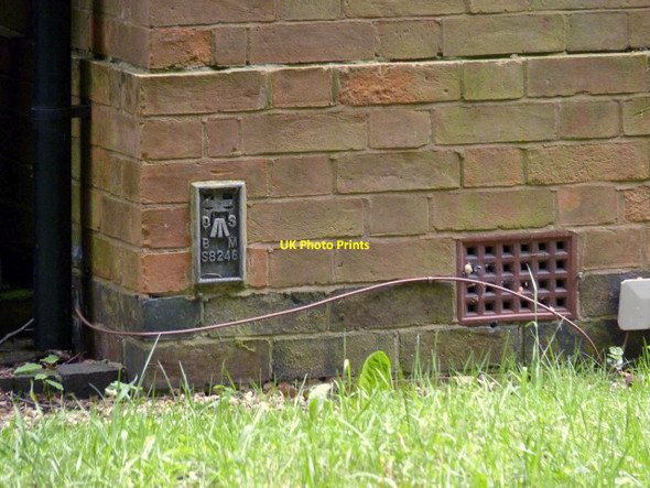 Photo 6"x4" Flush bracket bench mark S8246 on Stanford Hall North Lodge Stanford Hills c2014