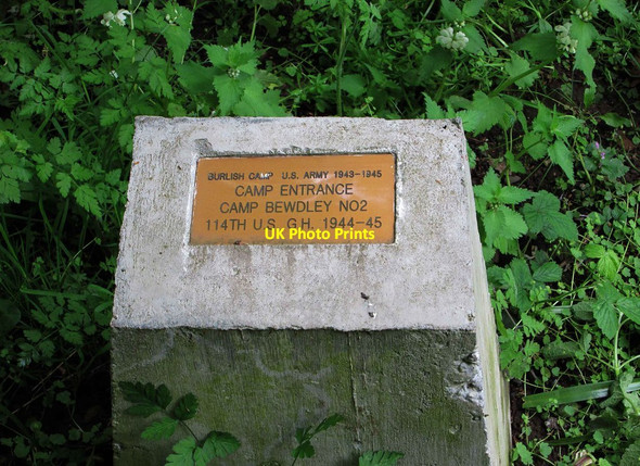 Photo 6"x4" Plaque marking former entrance to Camp Bewdley No. 2, Burlish Top, near Stourport-on-Severn Stourport-on-Severn c2014