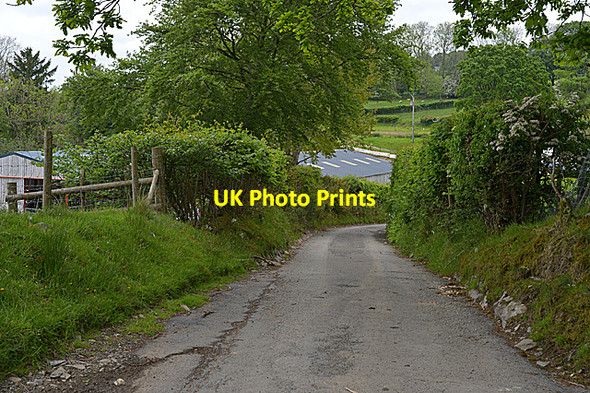 Photo 6"x4" Road heading past Cwmcarfan farm Tregaron c2014