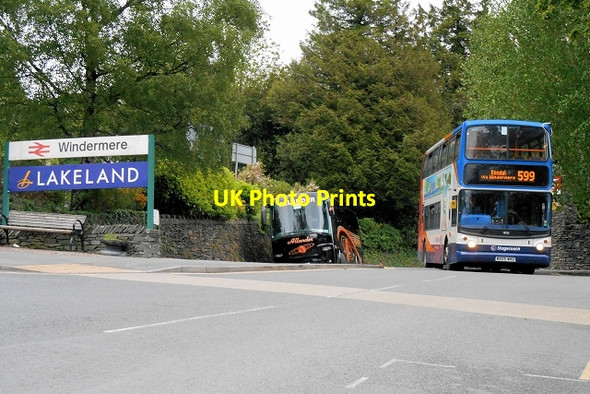 Photo 6"x4" Bus Leaving Windermere Station Windermere\/SD4198 c2014