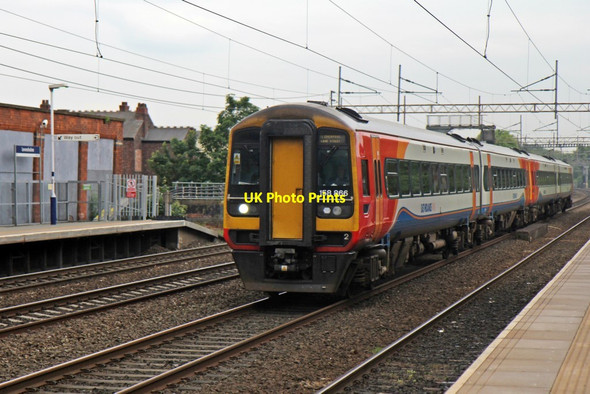 Photo 6"x4" East Midlands Trains Class 158, 158866, Levenshulme railway station Levenshulme c2014