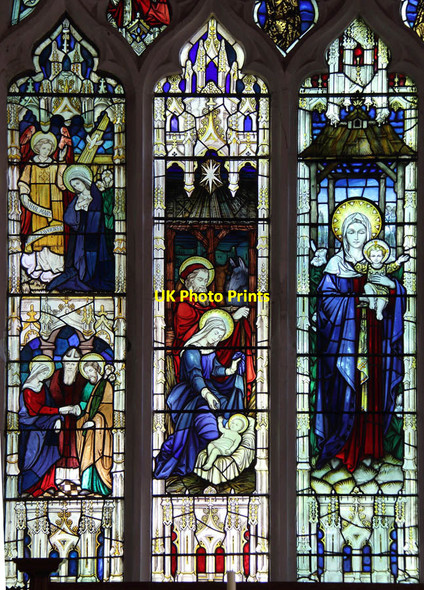 Photo 6"x4" St Mary, Docking - Stained glass window Docking c2014