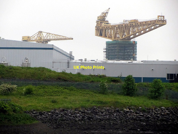 Photo 6"x4" Cranes on Walker Shore Hebburn c2014