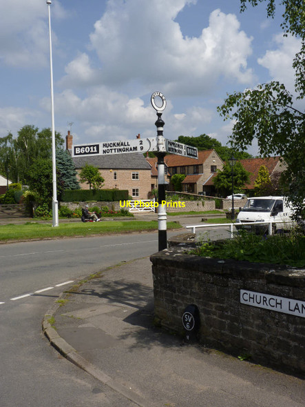 Photo 6"x4" Fingerpost at Church Lane, Linby Hucknall c2014