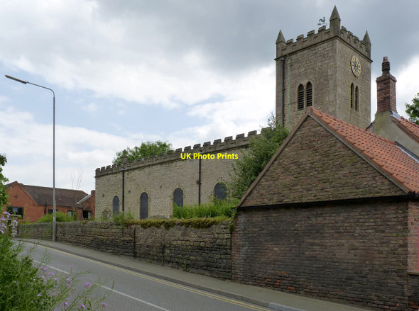 Photo 6"x4" Blidworth Church from Ricket Lane Brick-kiln End c2014