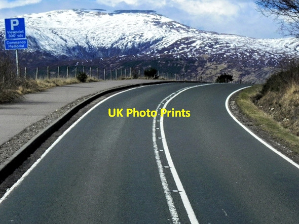Photo 6"x4" A82 Approaching Commando Memorial at Spean Bridge Aonachan c2014