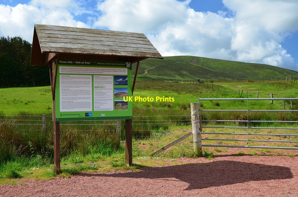 Photo 6"x4" Information board, Tinto hill path Thankerton c2014