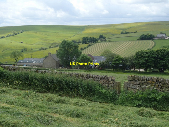 Photo 6"x4" Meadows farm and view across the Hamps valley Upper Elkstone c2014