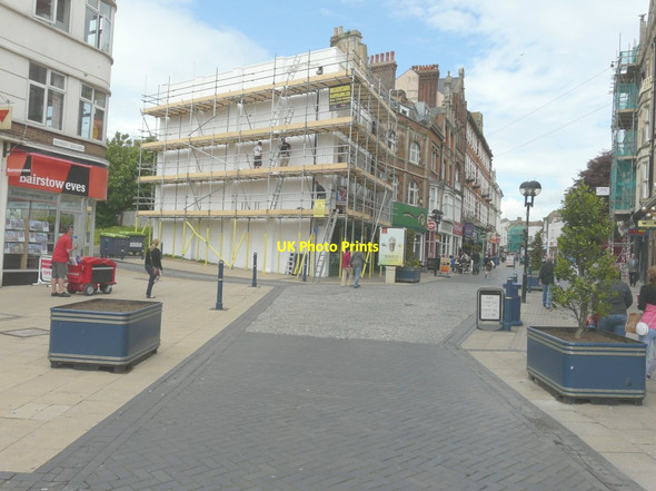 Photo 6"x4" Painting the southeast wall of number 13 Cannon Street Dover\/TR3141 c2014