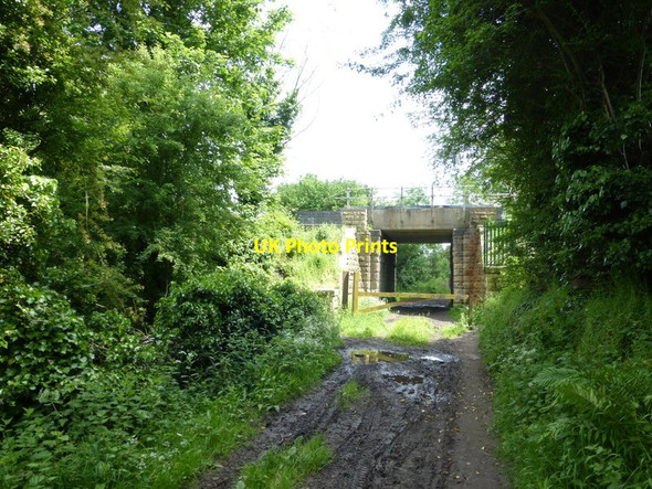 Photo 6"x4" Muddy track under the railway bridge Mansfield Woodhouse c2014