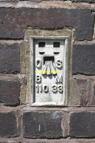 Photo 6"x4" Benchmark on Buckingham Road railway bridge Bicester c2014