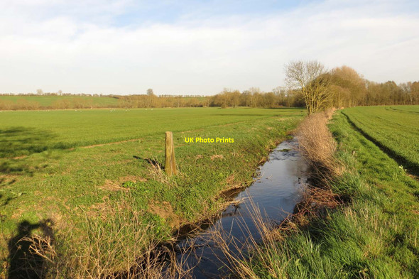 Photo 6"x4" A drain between fields Church Hanborough c2014