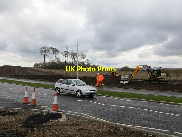 Photo 6"x4" Roadworks, Shawfair Millerhill c2014