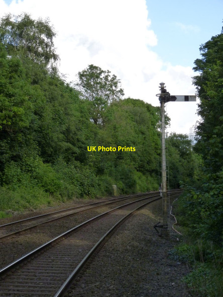 Photo 6"x4" Norbury Hollow Crossing Up Home signal Hazel Grove\/SJ9286 c2014
