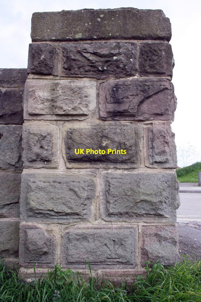 Photo 6"x4" Inverted benchmark on wall pier of Soar Lane canal bridge Leicester c2014