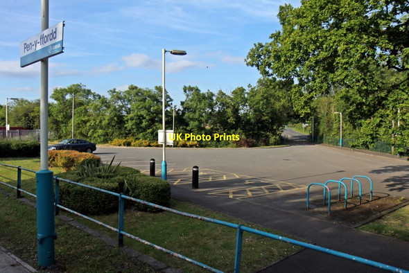 Photo 6"x4" Car park, Pen-y-ffordd railway station Penyffordd c2014
