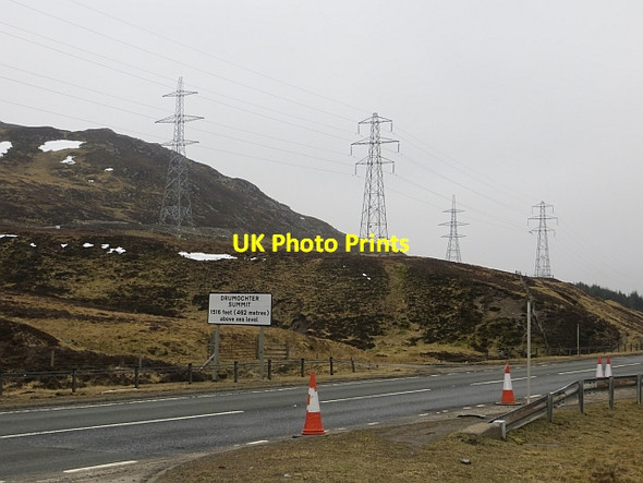 Photo 6"x4" Summit sign, Pass of Drumochter Creag nan Ubhal c2014