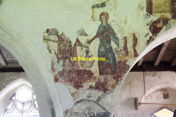 Photo 6"x4" St Botolph, Slapton - Wall painting Abthorpe c2015