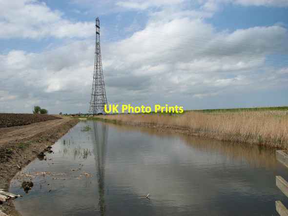 Photo 6"x4" Electricity pylons on The Island St Olaves c2015