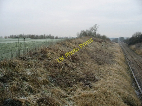 Photo 6"x4" Looking NW along railway from Oaksey Bridge Oaksey c2009