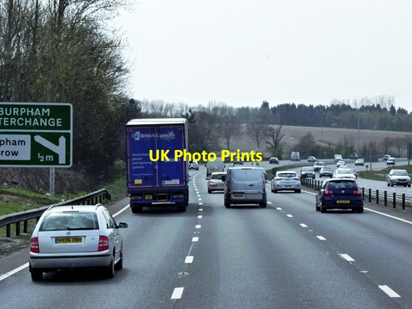 Photo 6"x4" Southbound A3 approaching Burpham Interchange Burntcommon c2015