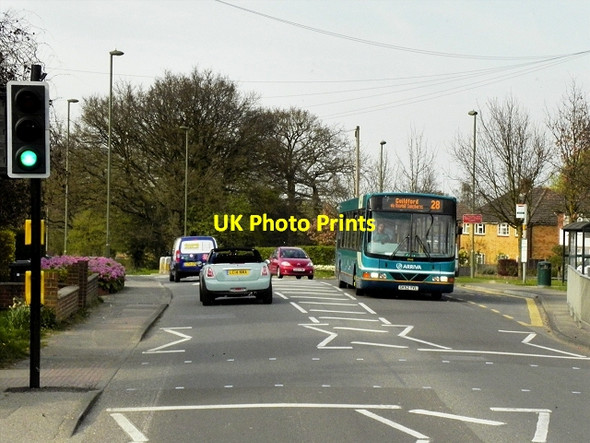 Photo 6"x4" Bus on Worplesdon Road, near Stoughton Jacobs Well c2015